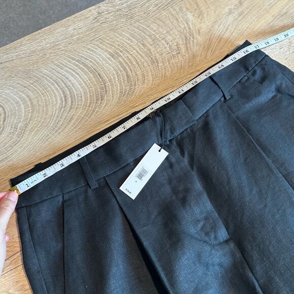 Banana Republic Lina Straight Linen Pant Black 12 882876 - Picture 9 of 11